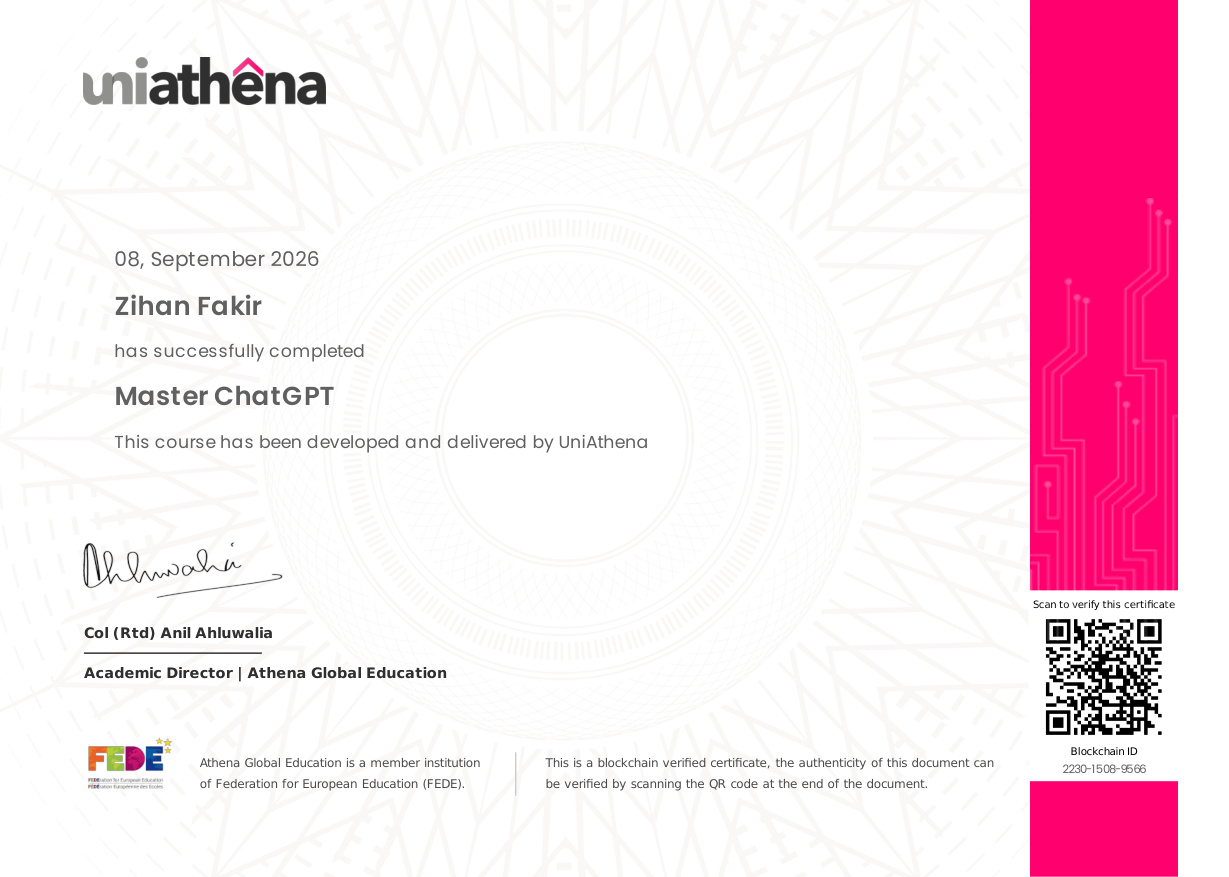 UniAthena Master ChatGPT & Generative AI